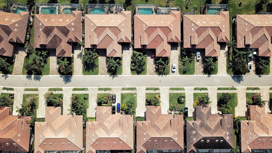 Aerial view of a Gainesville residential community